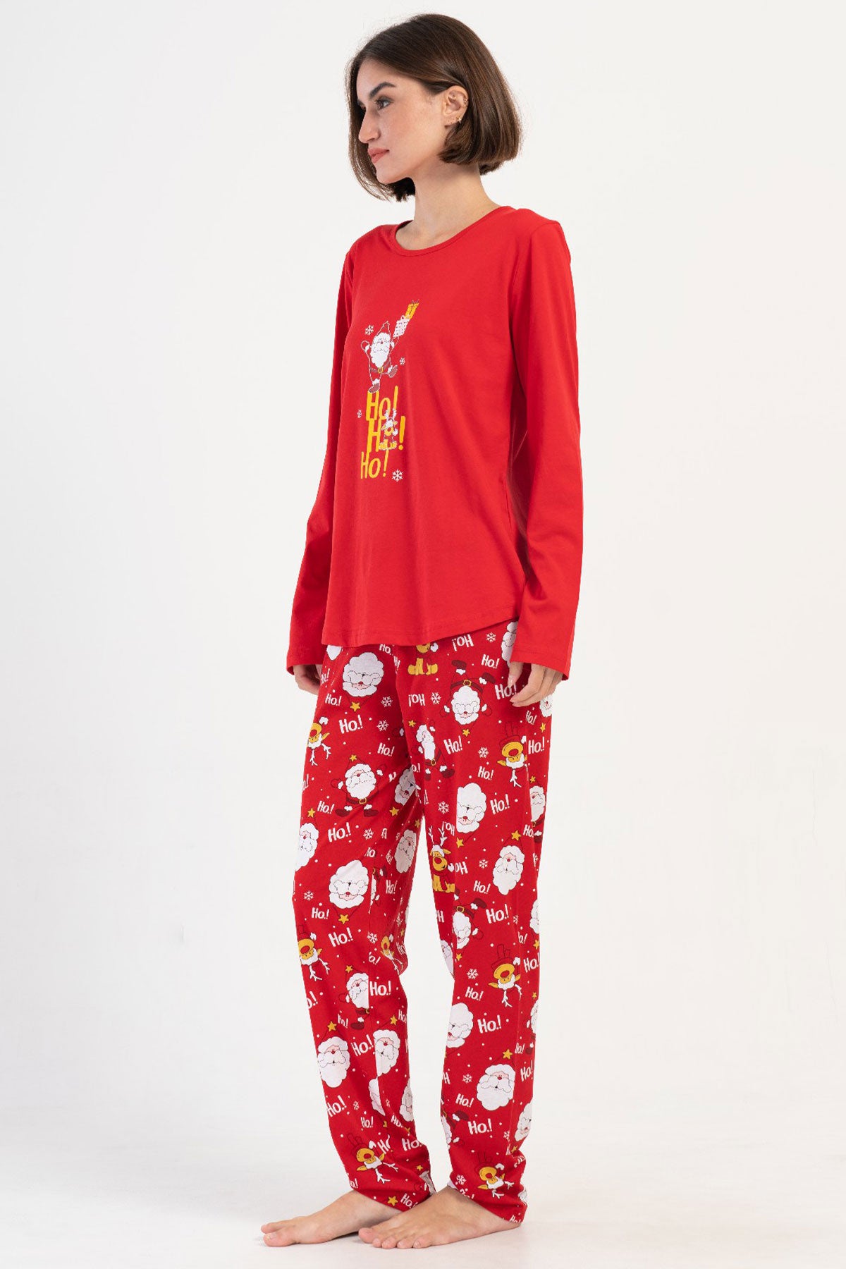KADIN P.SUPREM XXL O YAKA UZUN KOL ETEGI OVAL PIJAMA TAKIM