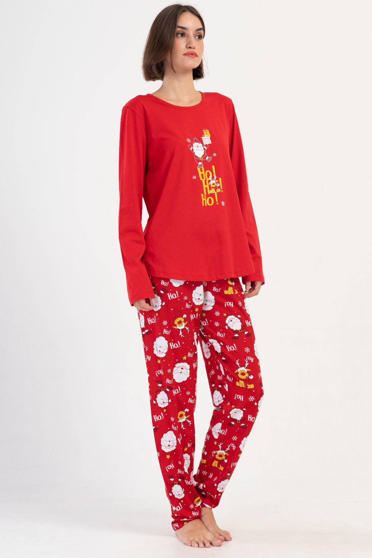 KADIN P.SUPREM XXL O YAKA UZUN KOL ETEGI OVAL PIJAMA TAKIM 405318