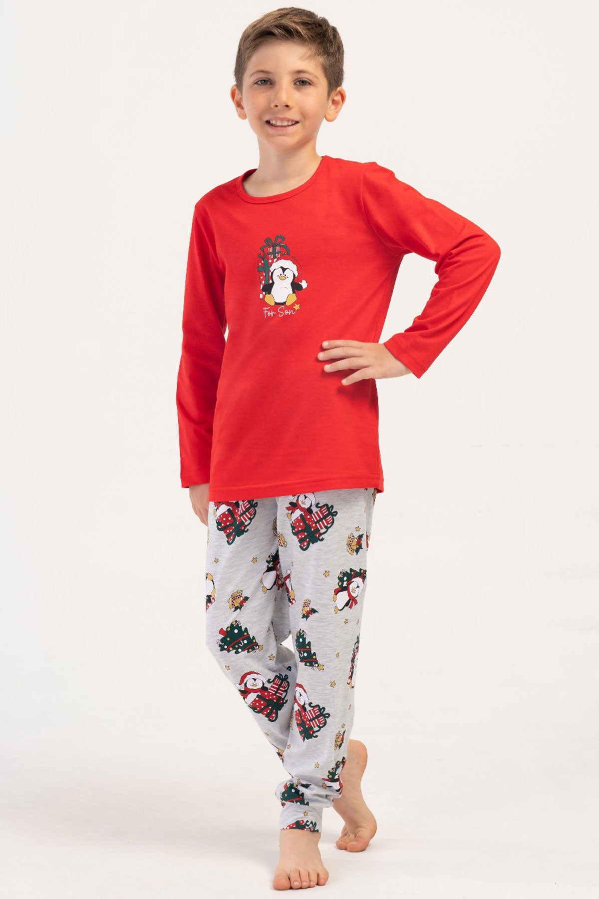 ERKEK COCUK P.SUPREM O YAKA UZUN KOL ETEGI OVAL MANSETLI PIJAMA TAKIM(9-10/15-16) 405331