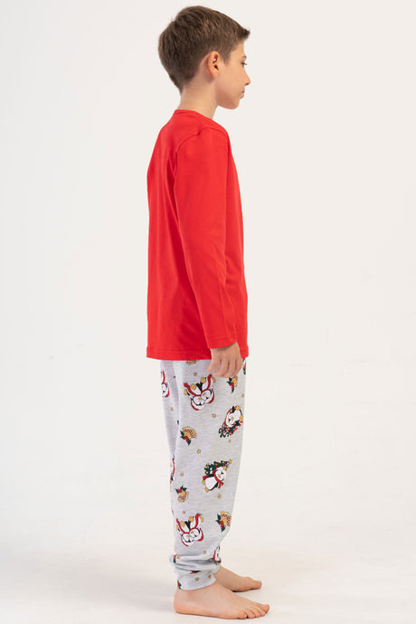 ERKEK COCUK P.SUPREM O YAKA UZUN KOL ETEGI OVAL MANSETLI PIJAMA TAKIM(9-10/15-16) 405331