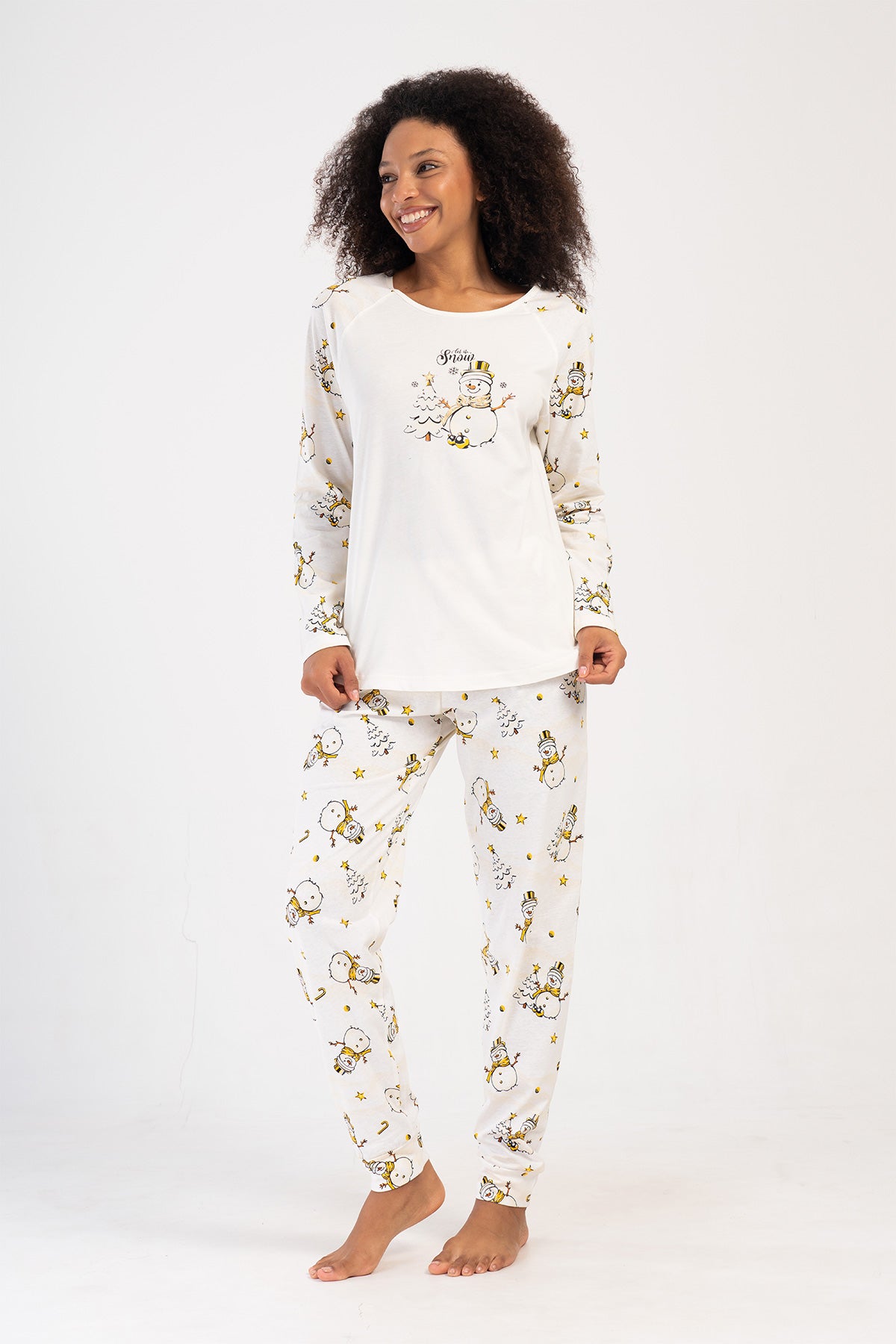 KADIN P.SUPREM XXL O YAKA REGLAN UZUN KOL ETEGI OVAL MANSETLI PIJAMA TAKIM 405337