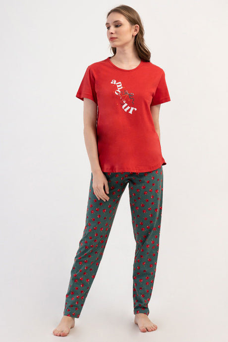 KADIN P.SUPREM BATTAL XXL O YAKA KISA KOL ETEGI OVAL PIJAMA TAKIM