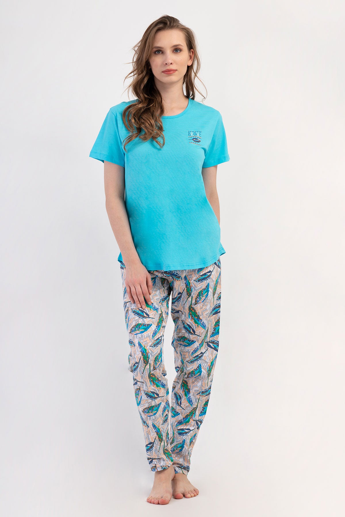 KADIN P.SUPREM XXL O YAKA KISA KOL ETEGI OVAL PIJAMA TAKIM 408213