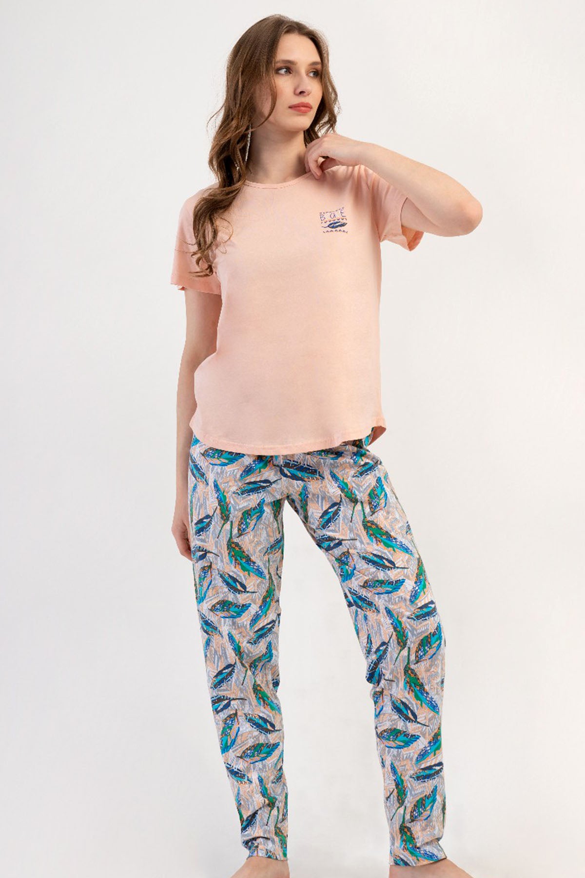 KADIN P.SUPREM XXL O YAKA KISA KOL ETEGI OVAL PIJAMA TAKIM 408213