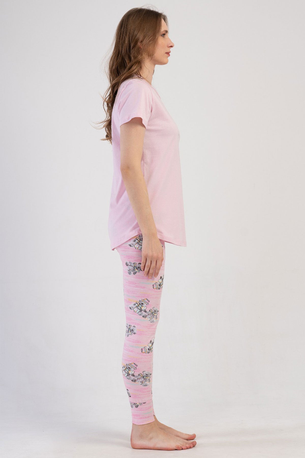 KADIN LYC SUPREM O YAKA KISA KOL BLUZU UZUN ETEGI OVAL MANSETLI TAYT PIJAMA TAKIM