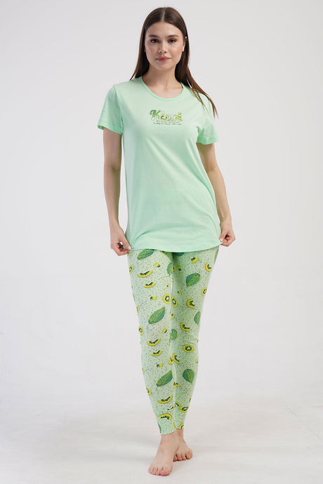 KADIN LYC SUPREM O YAKA KISA KOL BLUZU UZUN ETEGI OVAL MANSETLI TAYT PIJAMA TAKIM