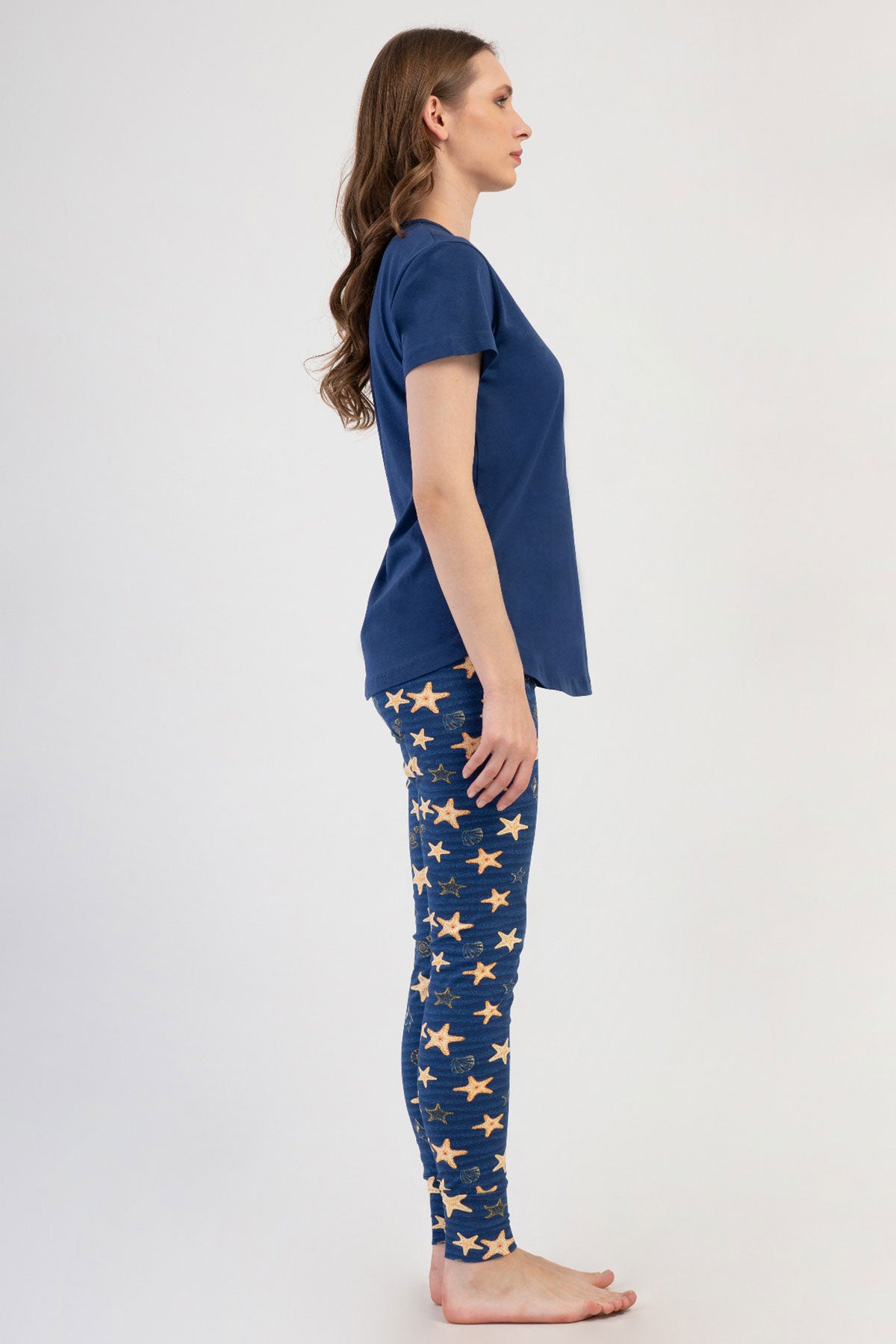 KADIN LYC SUPREM O YAKA KISA KOL BLUZU UZUN ETEGI OVAL MANSETLI TAYT PIJAMA TAKIM
