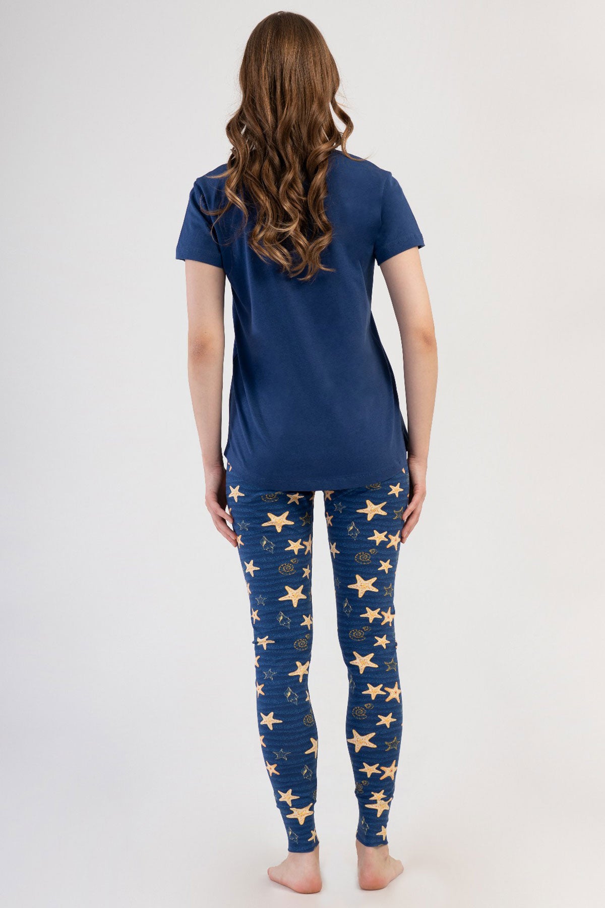 KADIN LYC SUPREM O YAKA KISA KOL BLUZU UZUN ETEGI OVAL MANSETLI TAYT PIJAMA TAKIM