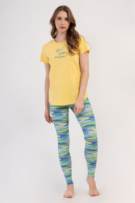 KADIN LYC SUPREM O YAKA KISA KOL BLUZU UZUN ETEGI OVAL MANSETLI TAYT PIJAMA TAKIM 408364