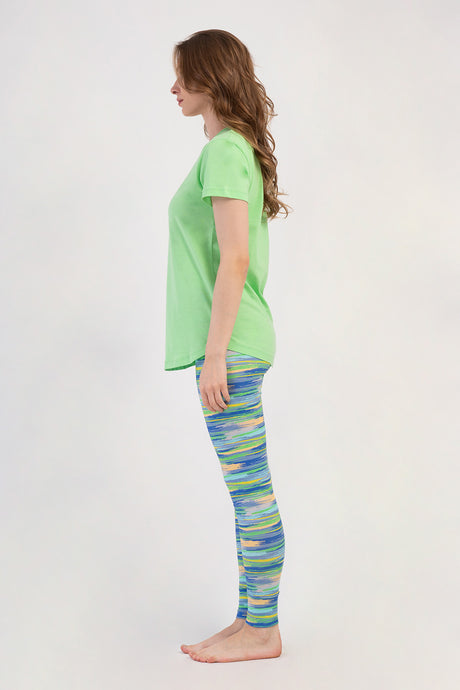 KADIN LYC SUPREM O YAKA KISA KOL BLUZU UZUN ETEGI OVAL MANSETLI TAYT PIJAMA TAKIM 408364