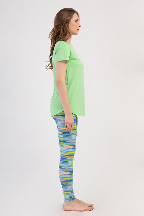 KADIN LYC SUPREM O YAKA KISA KOL BLUZU UZUN ETEGI OVAL MANSETLI TAYT PIJAMA TAKIM 408364