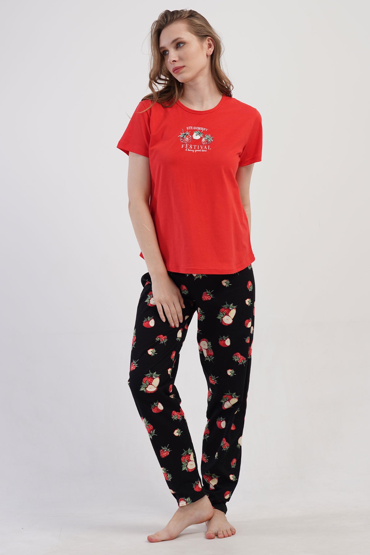 KADIN P.SUPREM XXL O YAKA KISA KOL ETEGI OVAL PIJAMA TAKIM