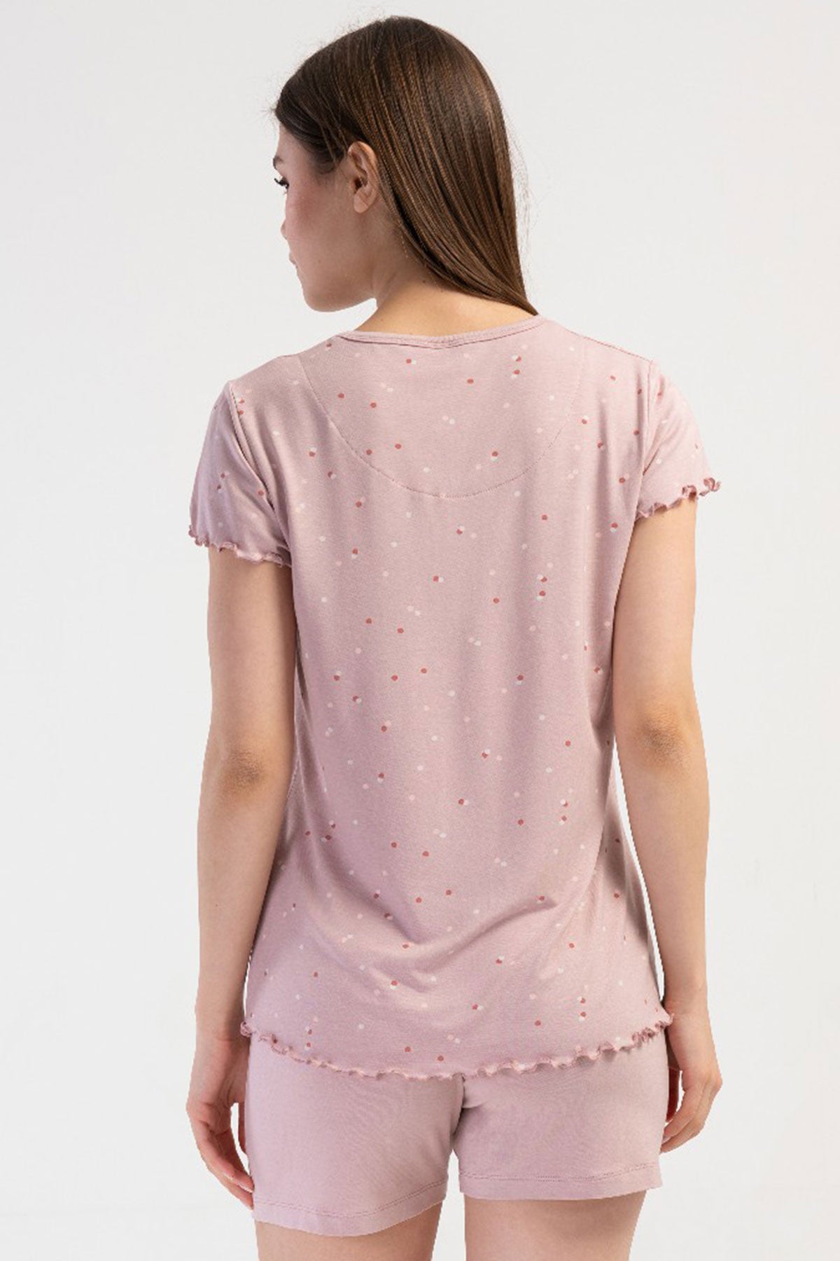 KADIN LYC VISCON V YAKA FIYONKLU KISA KOL BIBILALI ETEGI OVAL SORT TAKIM 409308