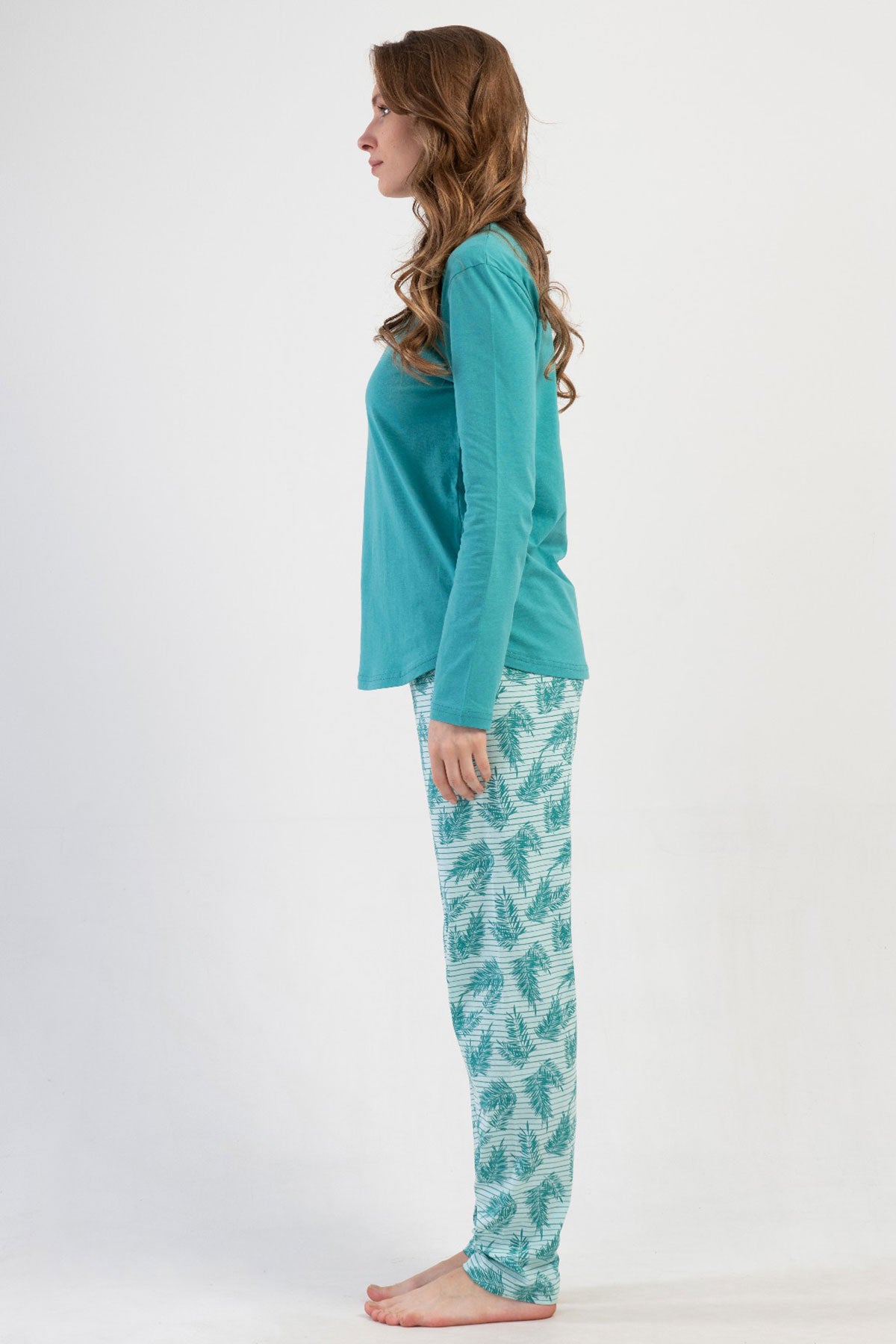 KADIN P.SUPREM O YAKA UZUN KOL ETEGI OVAL PIJAMA TAKIM 410019
