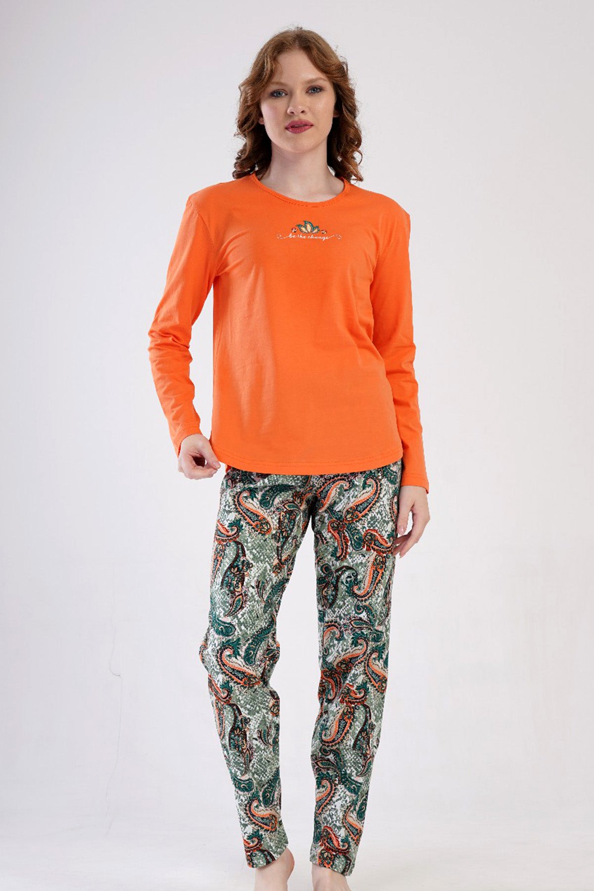 KADIN P.SUPREM O YAKA UZUN KOL ETEGI OVAL PIJAMA TAKIM