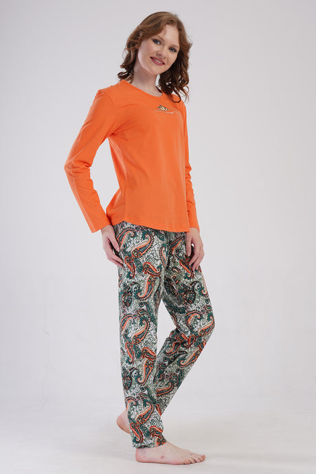 KADIN P.SUPREM O YAKA UZUN KOL ETEGI OVAL PIJAMA TAKIM 410025