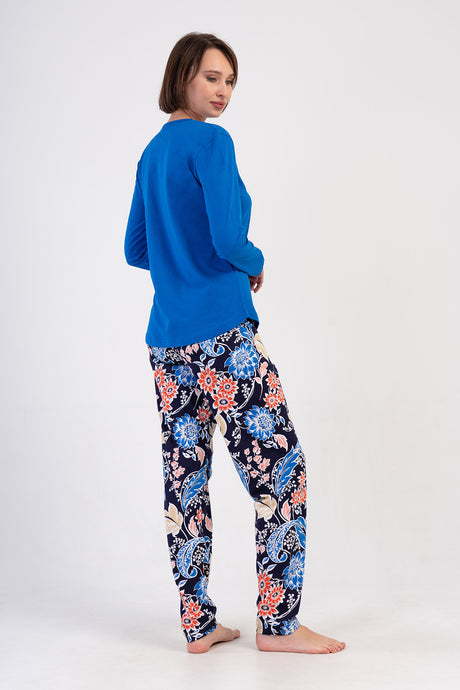 KADIN P.SUPREM O YAKA UZUN KOL ETEGI OVAL PIJAMA TAKIM 410026