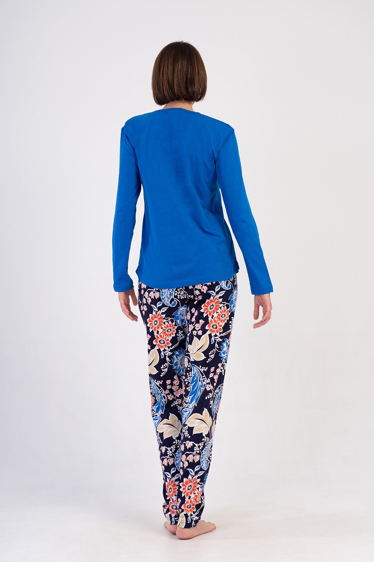 KADIN P.SUPREM O YAKA UZUN KOL ETEGI OVAL PIJAMA TAKIM 410026