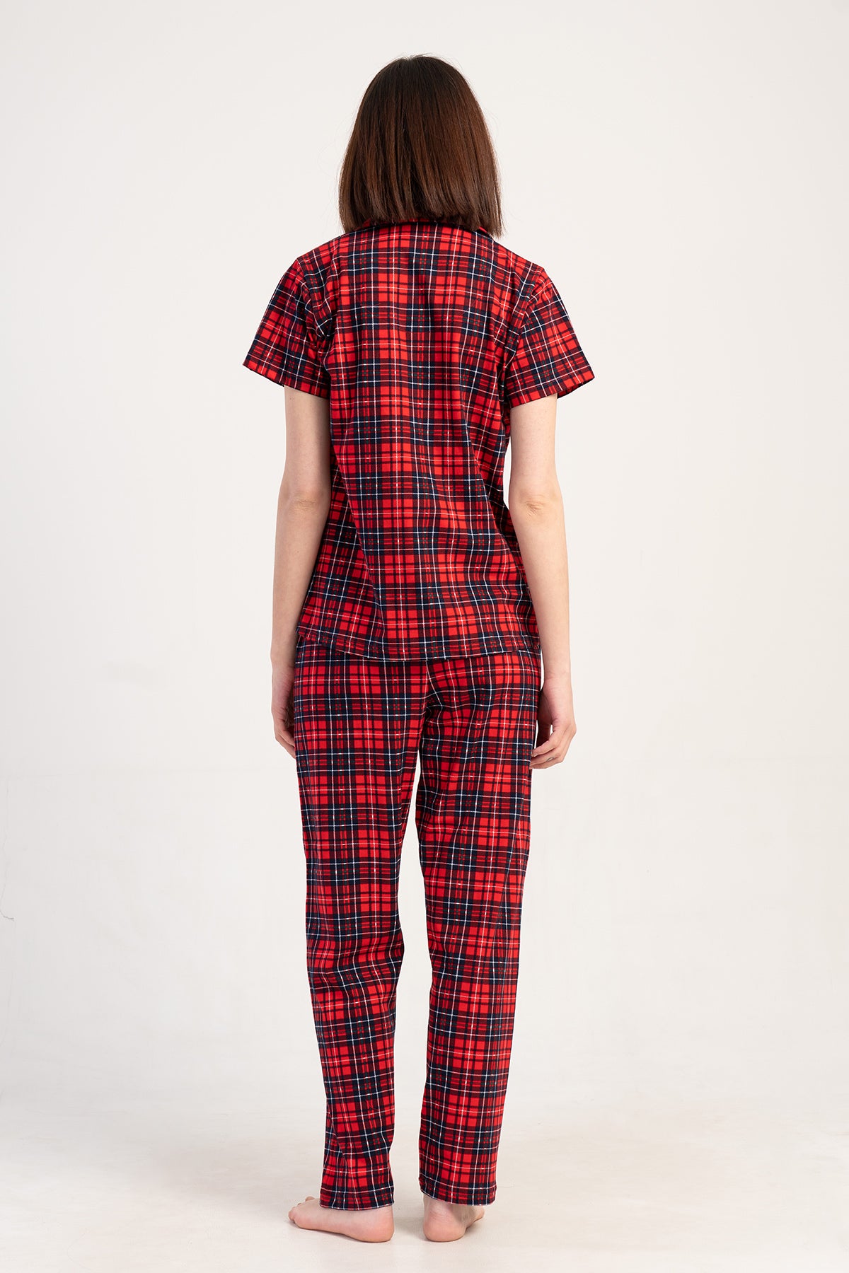 KADIN P.SUPREM GOMLEK YAKA TAMAMI DUGMELI KISA KOL ETEGI OVAL CEPLI PIJAMA TAKIM 501032