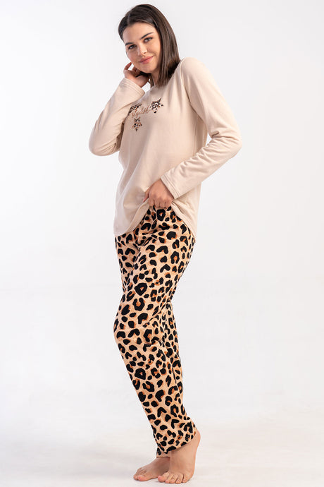 KADIN 2IPLIK O YAKA UZUN KOL ETEGI OVAL PIJAMA TAKIM 502171