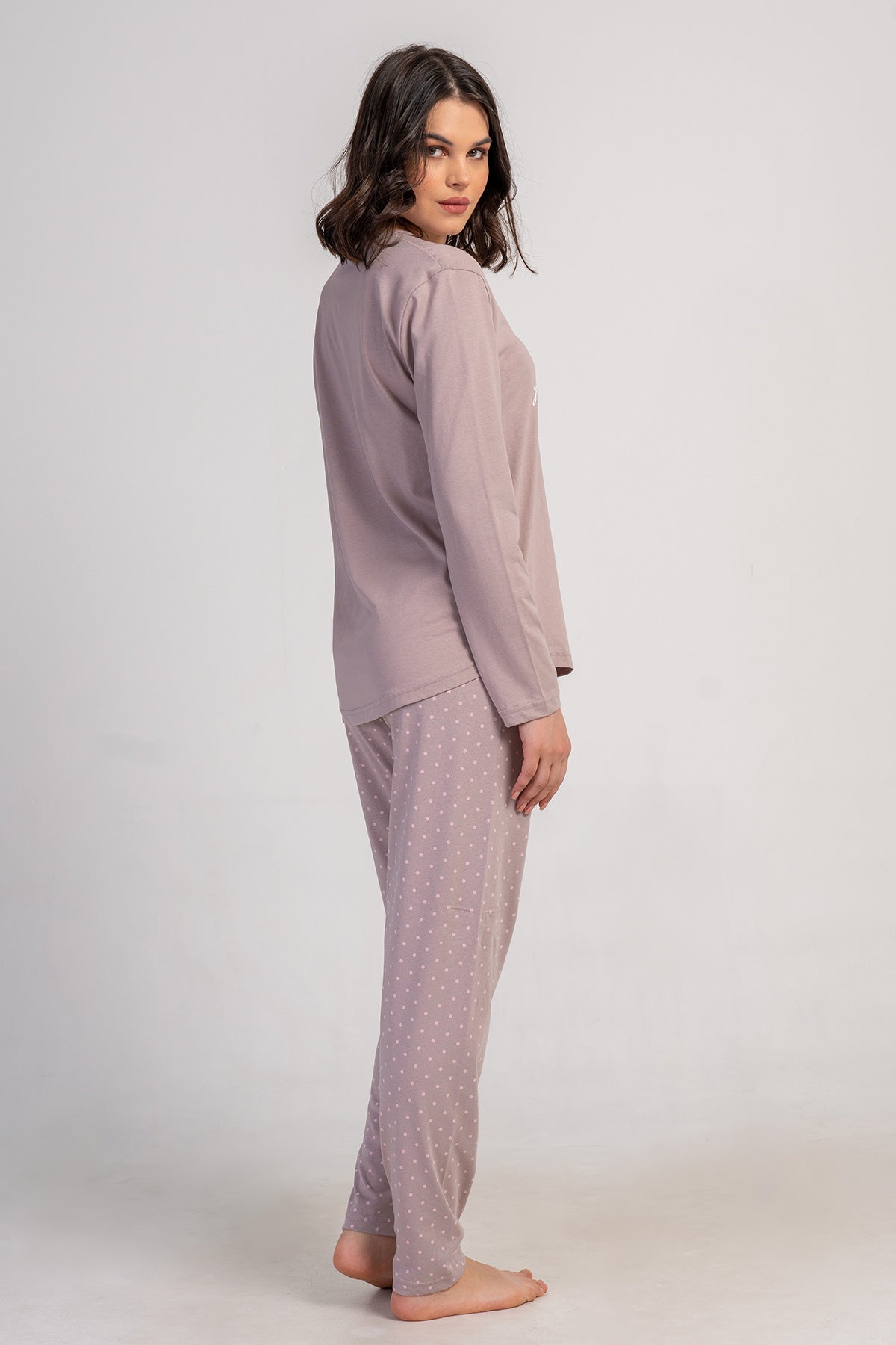 KADIN P.SUPREM XXL O YAKA UZUN KOL ETEGI OVAL PIJAMA TAKIM