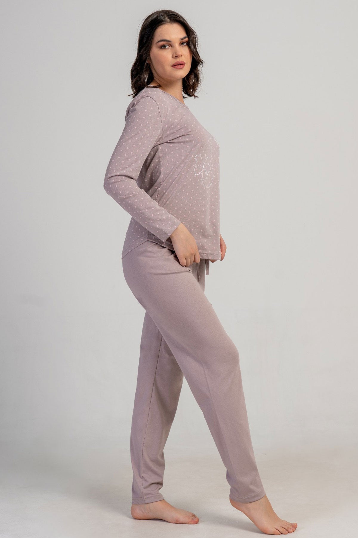 KADIN P.SUPREM O YAKA UZUN KOL ETEGI OVAL PIJAMA TAKIM