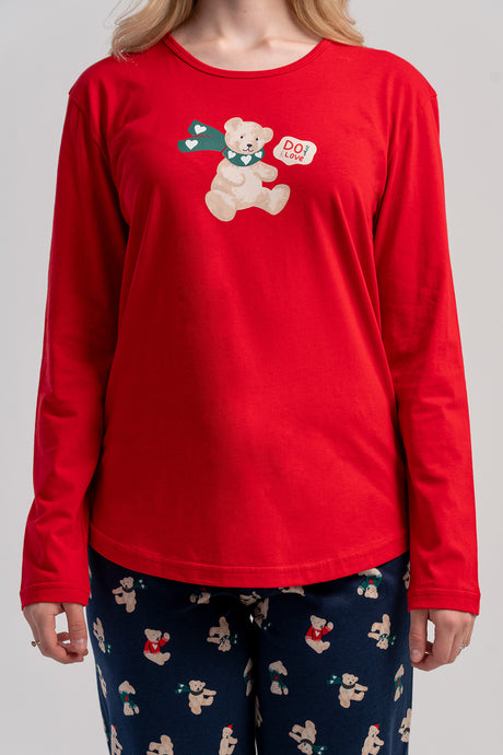 KADIN P.SUPREM O YAKA UZUN KOL ETEGI OVAL PIJAMA TAKIM 503060