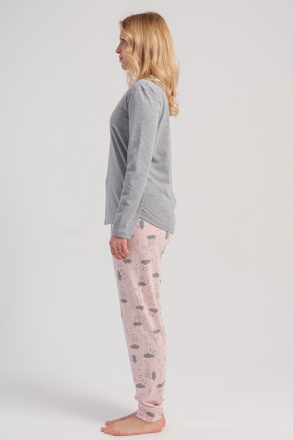 KADIN P.SUPREM O YAKA UZUN KOL ETEGI OVAL MANSETLI PIJAMA TAKIM