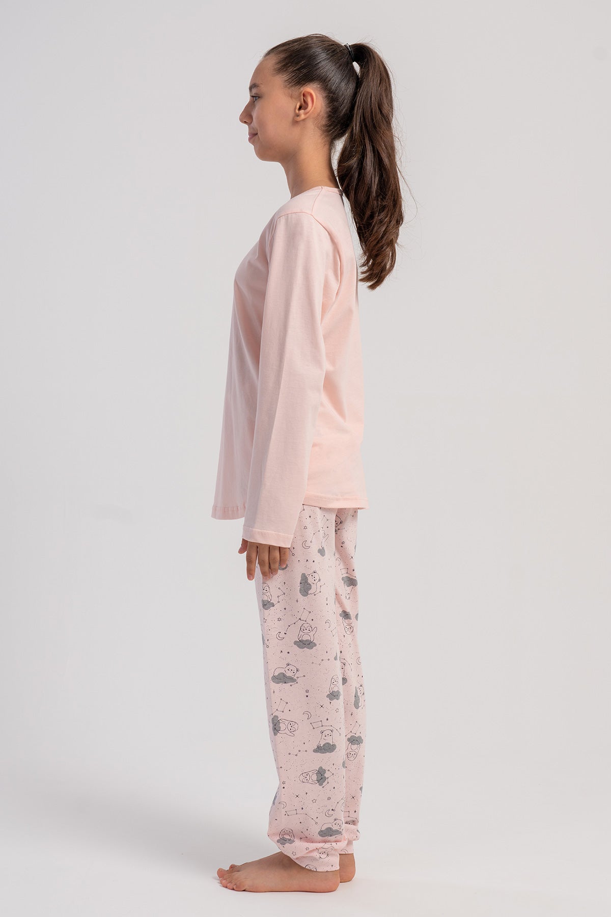 KIZ COCUK P.SUPREM O YAKA UZUN KOL ETEGI OVAL MANSETLI PIJAMA TAKIM(7-8/13-14)
