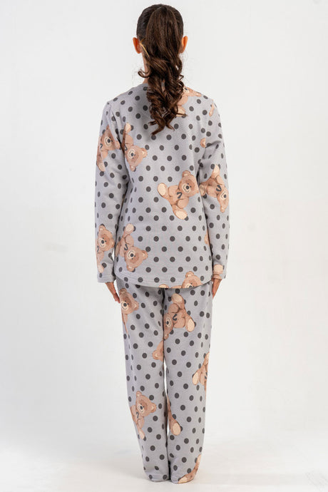 KIZ COCUK 2IPLIK O YAKA UZUN KOL ETEGI OVAL PIJAMA TAKIM(7-8/13-14)