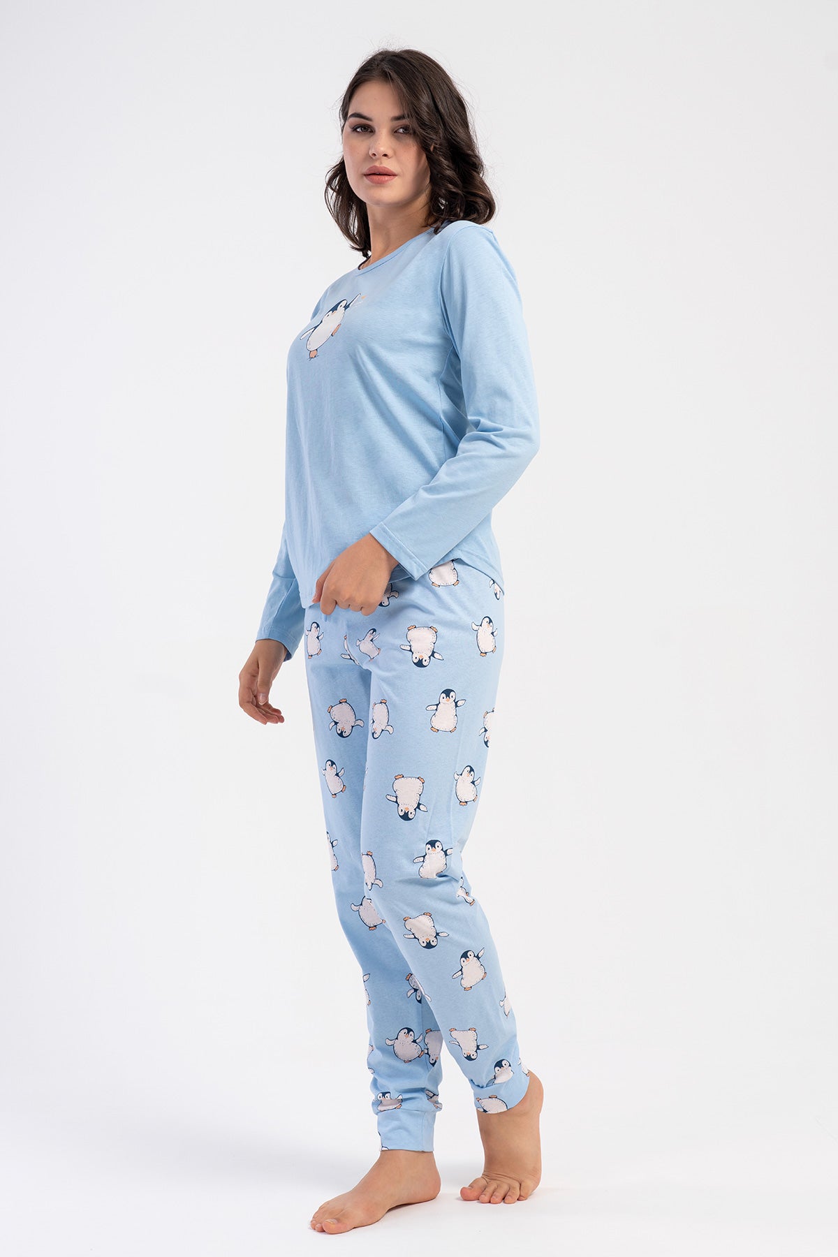 KADIN P.SUPREM O YAKA UZUN KOL ETEGI OVAL MANSETLI PIJAMA TAKIM 503161