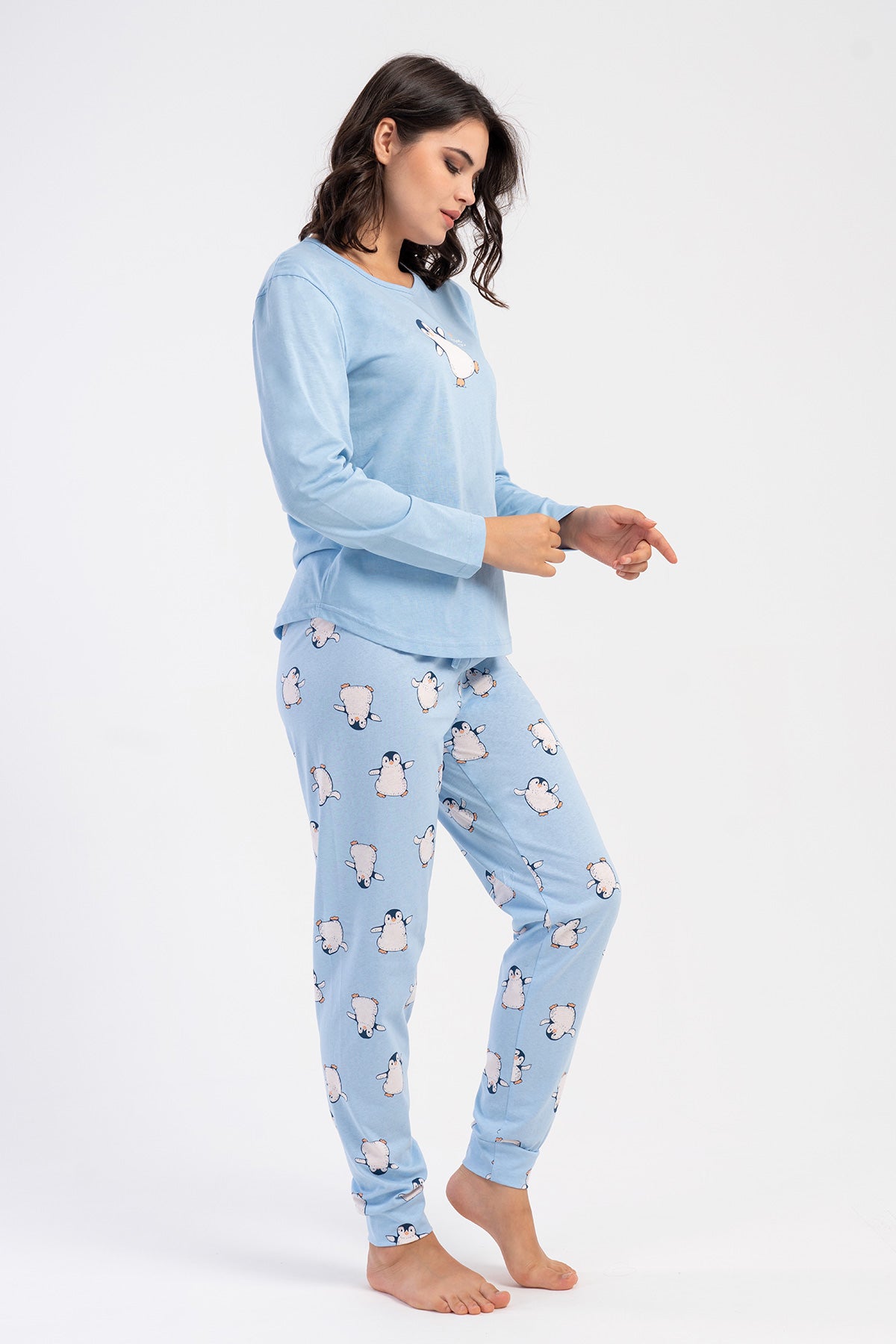 KADIN P.SUPREM O YAKA UZUN KOL ETEGI OVAL MANSETLI PIJAMA TAKIM 503161