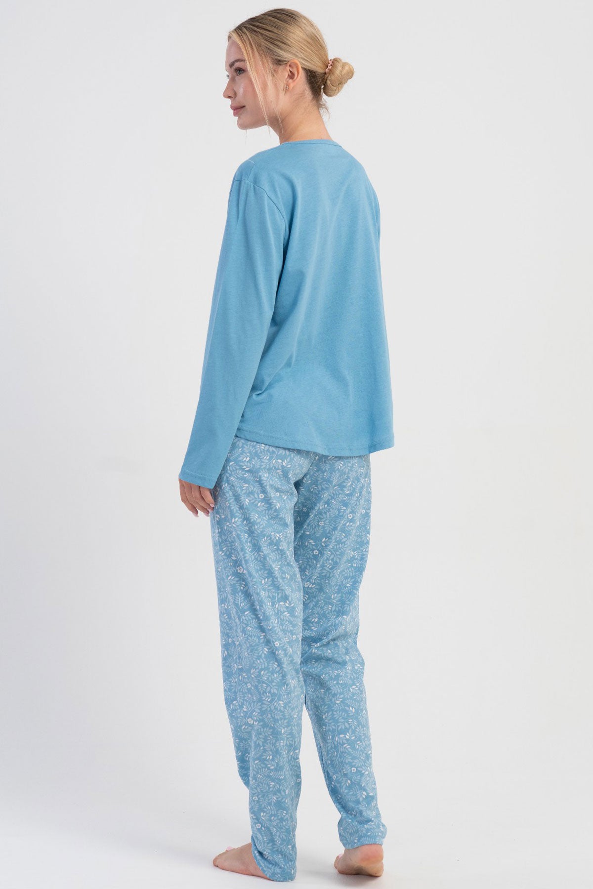KADIN P.SUPREM XXL V YAKA UZUN KOL ETEGI OVAL PIJAMA TAKIM