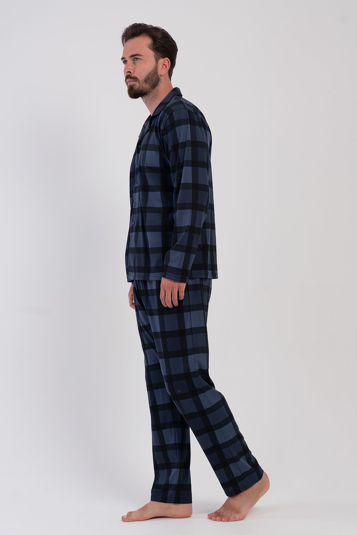 CEPLI ERKEK P.SUPREM XXL GOMLEK YAKA TAMAMI DUGMELI UZUN KOL PIJAMA TAKIM 503185