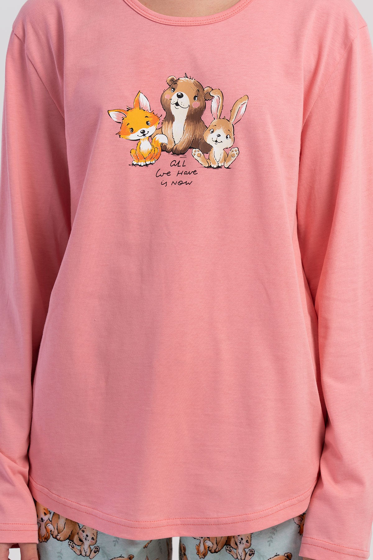KADIN P.SUPREM O YAKA UZUN KOL ETEGI OVAL MANSETLI PIJAMA TAKIM