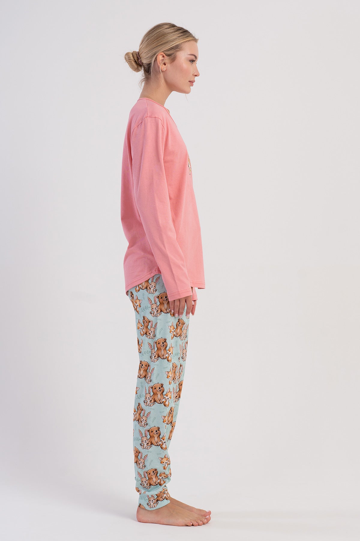 KADIN P.SUPREM O YAKA UZUN KOL ETEGI OVAL MANSETLI PIJAMA TAKIM