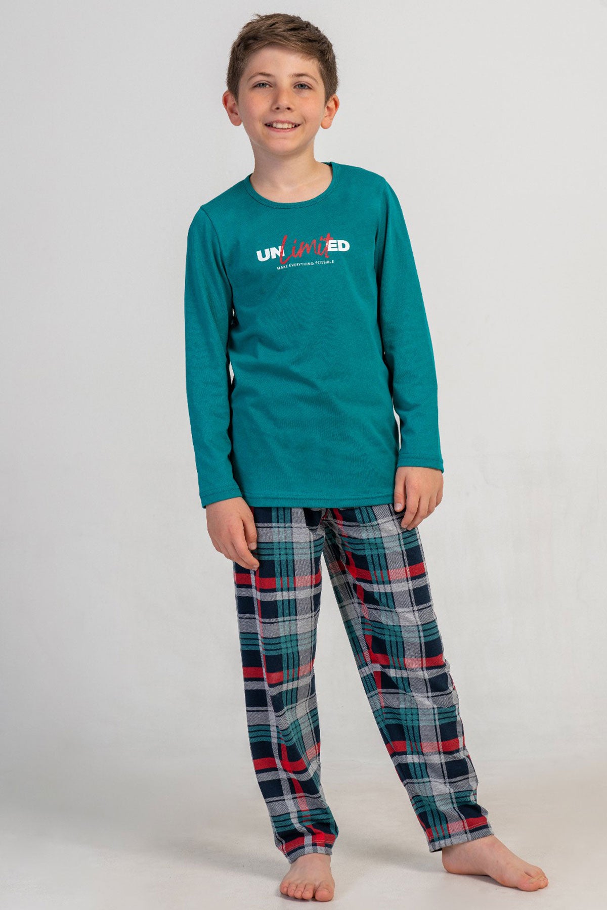 ERKEK COCUK LYC SUPREM O YAKA UZUN KOL PIJAMA TAKIM(9-10/-15-16)