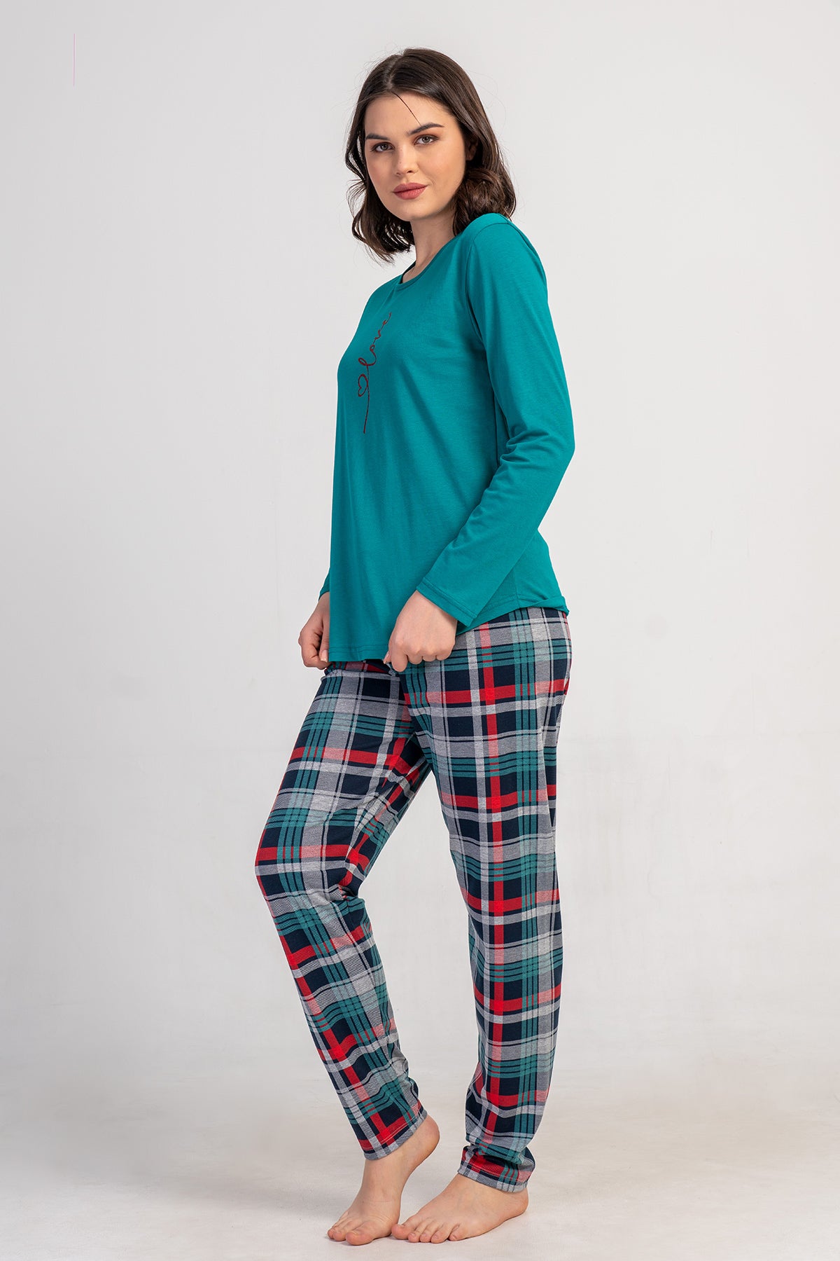 KADIN LYC SUPREM O YAKA UZUN KOL ETEGI OVAL PIJAMA TAKIM