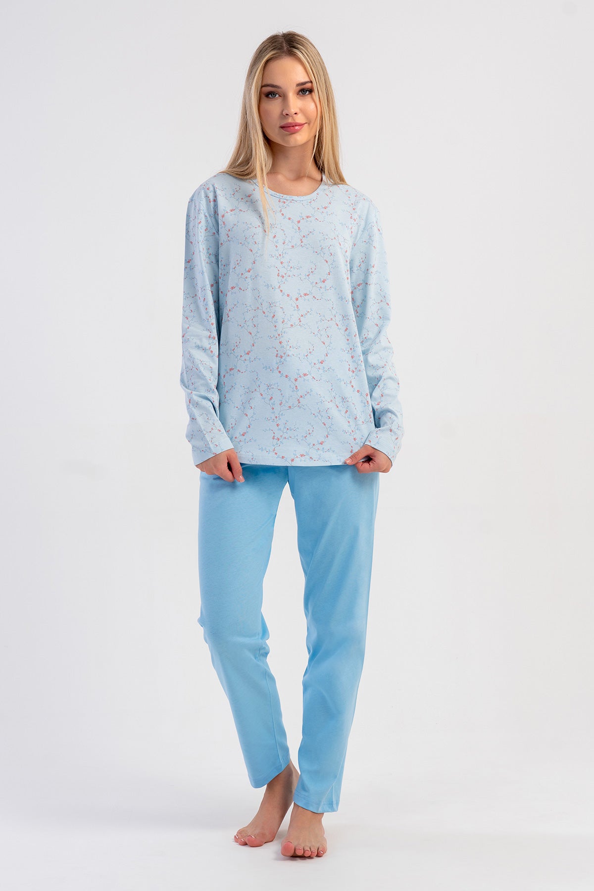 KADIN P.SUPREM O YAKA UZUN KOL ETEGI OVAL PIJAMA TAKIM
