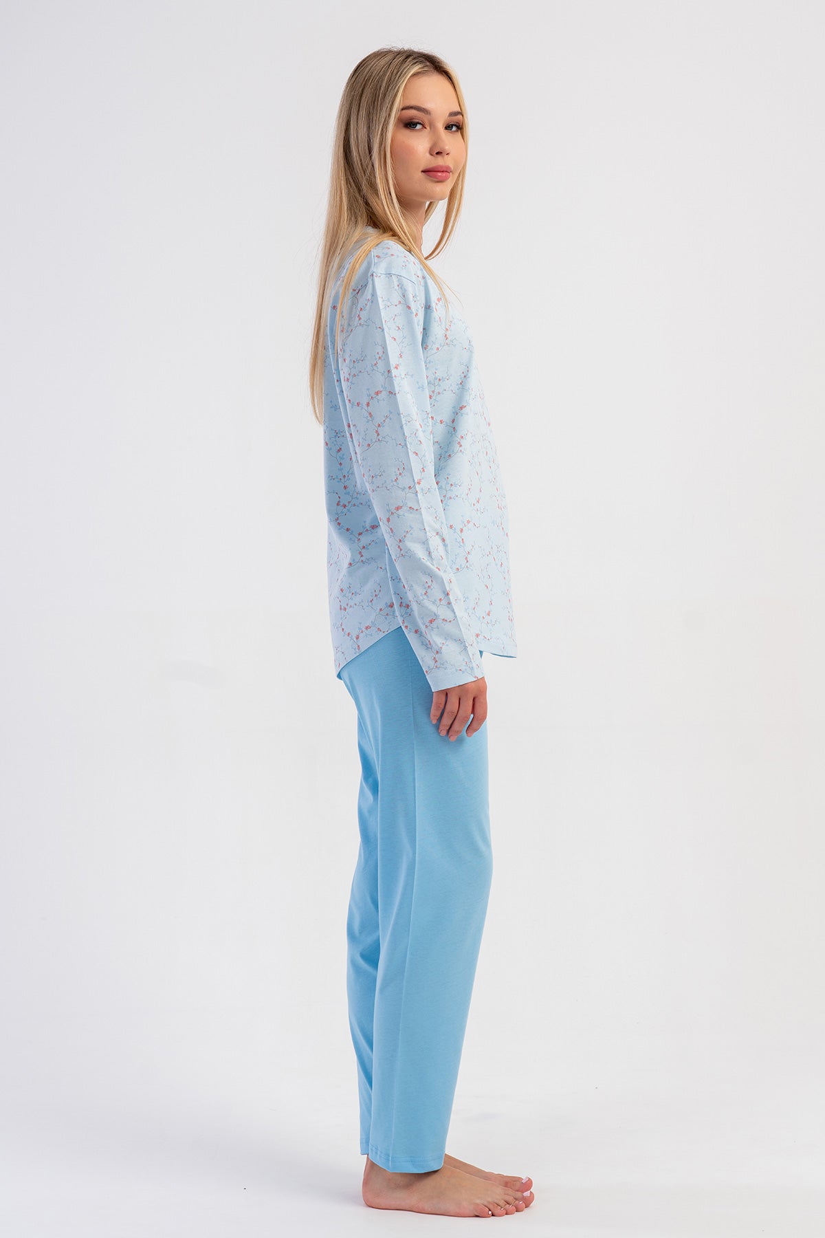 KADIN P.SUPREM O YAKA UZUN KOL ETEGI OVAL PIJAMA TAKIM