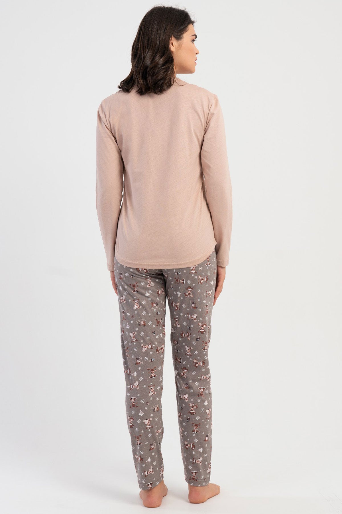 KADIN P.SUPREM XXL O YAKA UZUN KOL ETEGI OVAL PIJAMA TAKIM