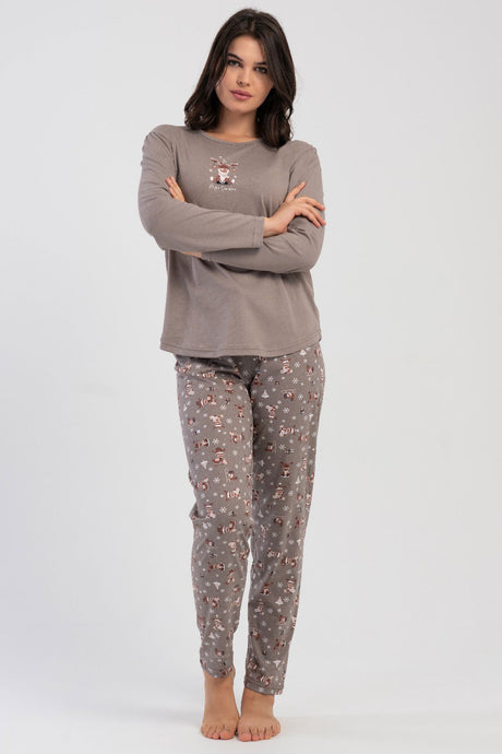 KADIN P.SUPREM XXL O YAKA UZUN KOL ETEGI OVAL PIJAMA TAKIM 503270