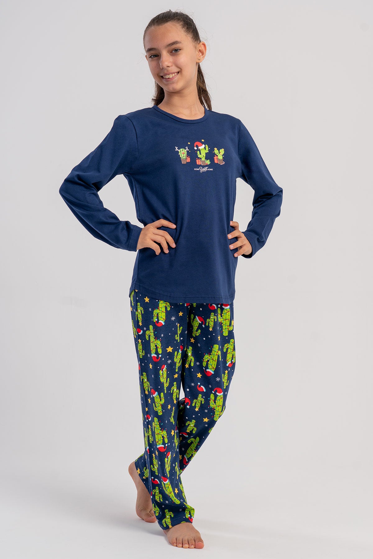 KIZ COCUK P.SUPREM O YAKA UZUN KOL ETEGI OVAL PIJAMA TAKIM(5-6/13-14) 503275