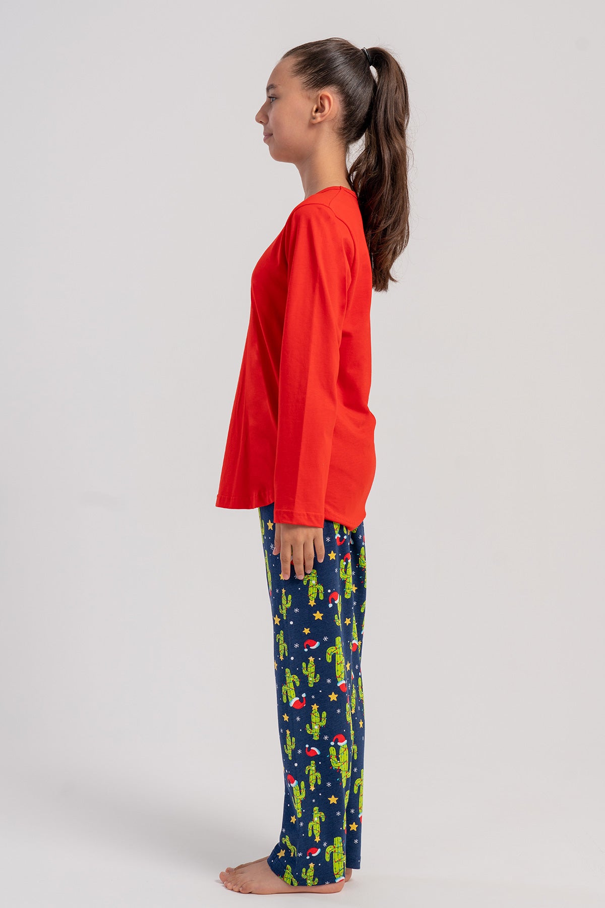 KIZ COCUK P.SUPREM O YAKA UZUN KOL ETEGI OVAL PIJAMA TAKIM(5-6/13-14) 503275