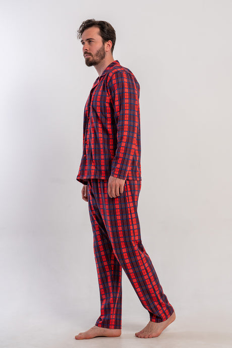 CEPLI ERKEK P.SUPREM GOMLEK YAKA TAMAMI DUGMELI UZUN KOL PIJAMA TAKIM 503286