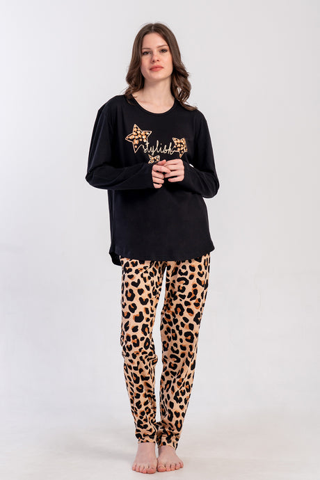 KADIN P.SUPREM XXL O YAKA UZUN KOL ETEGI OVAL PIJAMA TAKIM 503298