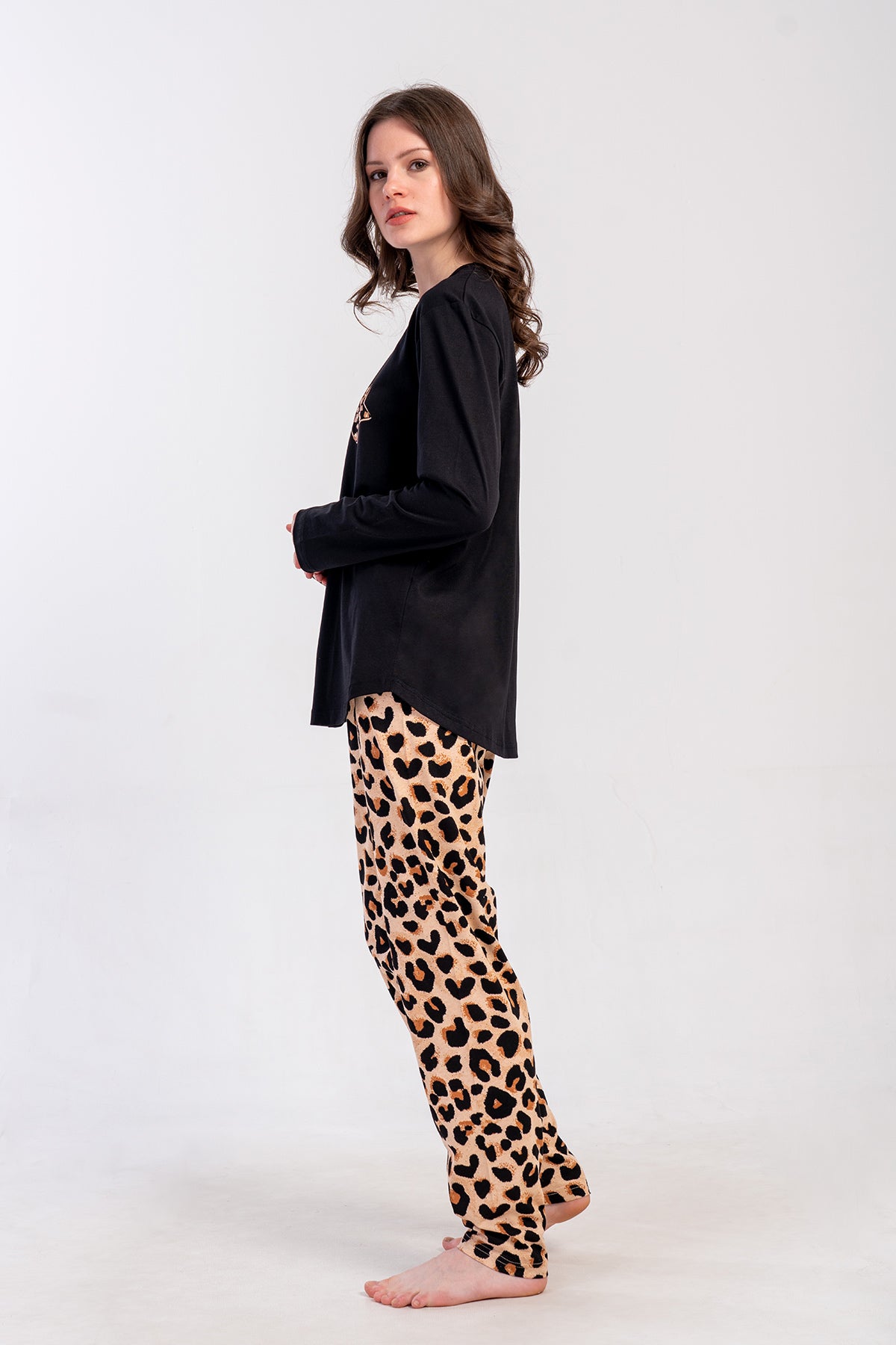 KADIN P.SUPREM XXL O YAKA UZUN KOL ETEGI OVAL PIJAMA TAKIM 503298