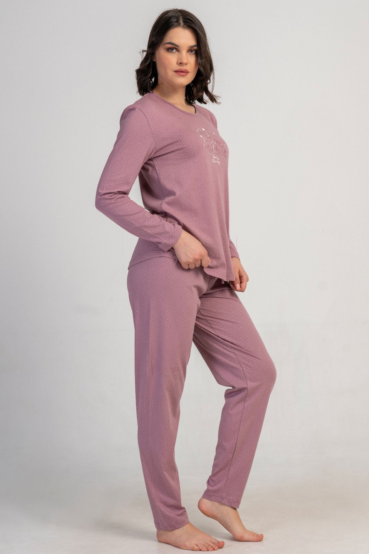 KADIN P.SUPREM XXL O YAKA UZUN KOL ETEGI OVAL PIJAMA TAKIM