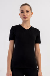 KADIN COMFORT V YAKA KISA KOL T-SHIRT