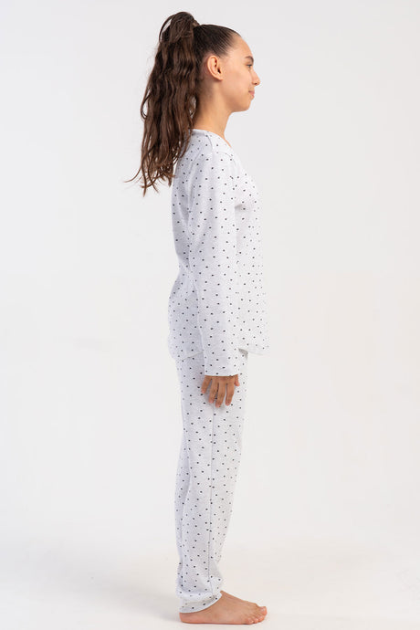 KIZ COCUK KASKORSE UZUN KOL PACASI MANSETLI PIJAMA TAKIM(5/6-9/10)
